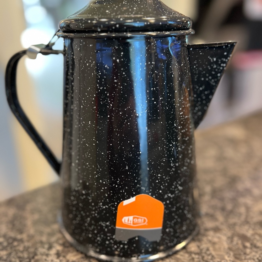 GSI Outdoors 8 Cup Enamelware Percolator Coffee Pot~Black
